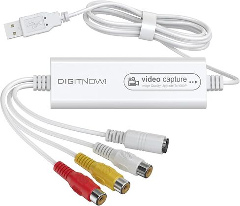 Video Capture, USB Video Capture Device, Convert VHS to Digital, VHS/VCR/Hi8/Mini DV to Digital/DVD Converter, for Tape Player Camcorder Camera PC TV OBS, for Mac OS, Android, Windows in Kuwait