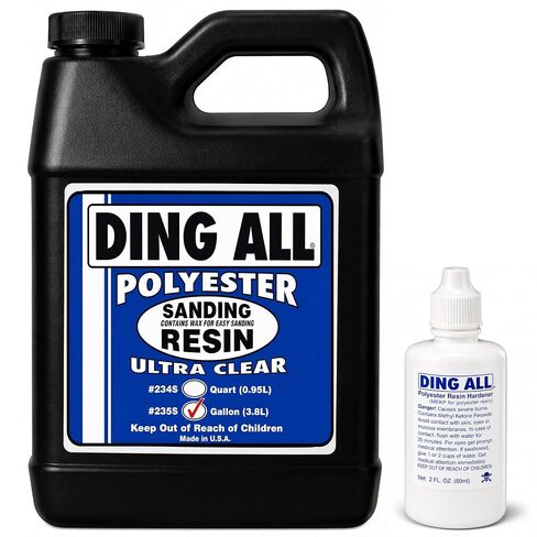 Polyester Sanding Resin with Catalyst - Smooth and Non-Tacky Product for Surfboard Repairs - 8 oz | Polyester Sanding Resin with Catalyst, 8oz Surfboard Repair Resin, Non-Tacky Sandable Fiberglass Laminating Resin in Saudi Arabia