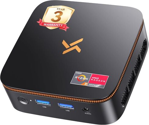Huidun [ضمان لمدة 3 سنوات] H50 Ryzen 3300U Mini PC Win 11 Pro (Beats 10110U/R2544/4300U)، Micro PC 16GB DDR4 512GB SSD، Dual WiFi، DP+HDMI 4K@60 هرتز، USB3.2 كمبيوتر مكتبي صغير للمكتب/الأعمال/HTPC in Kuwait
