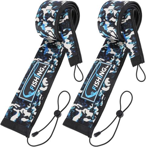 2Pcs Neoprene Fishing Rod Sleeves-Camo Fishing Rod Cover Pole Sleeve | Protective Fishing Rod Socks for Storage & Transport, Puncture Resistant, Floating for Casting, Trolling, Spinning Rods in Saudi Arabia