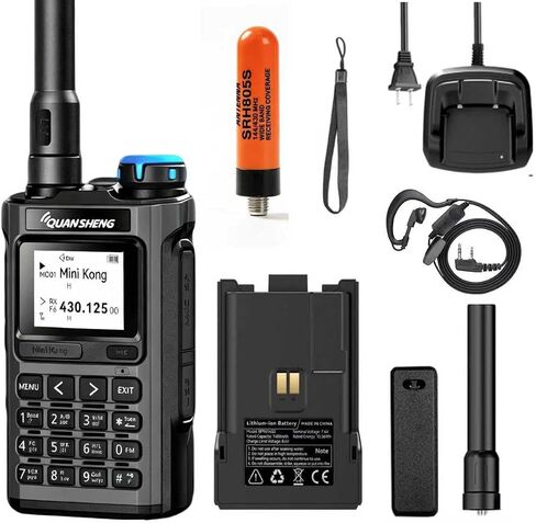 Quansheng UV-K1(8) Mini Walkie Talkie for Adults Long Range Type-C Charger 1400mAh AM/FM Multi-Band Transceiver Handheld Two Way Radios with Flashlight Li-ion Battery and Charger in Kuwait