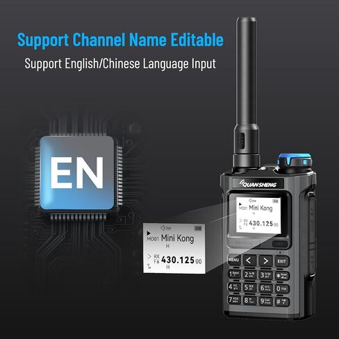 Quansheng UV-K1(8) Mini Walkie Talkie for Adults Long Range Type-C Charger 1400mAh AM/FM Multi-Band Transceiver Handheld Two Way Radios with Flashlight Li-ion Battery and Charger in Kuwait