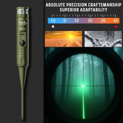 Rechargeable Bore Sight Laser Kit: Green Laser Boresighter with 50 Adapters Fit for All Gun-(0.17 to 12GA) - Multiple Caliber Quick Zeroing for Rifle Pistol - Shooter Essential in Saudi Arabia