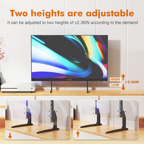 GRIFEMA Universal TV Stand for 20-80 in, Height Adjustable, Easy Install | Max VESA 800X400 mm, Holds Up to 110 Lbs, Table Top TV Stands For Living Room Bedroom, Fit 40 43 55 60 65 70 75 80 inch TVs in Saudi Arabia