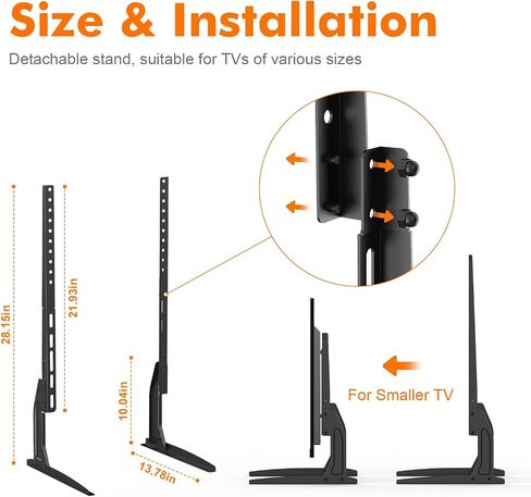 GRIFEMA Universal TV Stand for 20-80 in, Height Adjustable, Easy Install | Max VESA 800X400 mm, Holds Up to 110 Lbs, Table Top TV Stands For Living Room Bedroom, Fit 40 43 55 60 65 70 75 80 inch TVs in Saudi Arabia