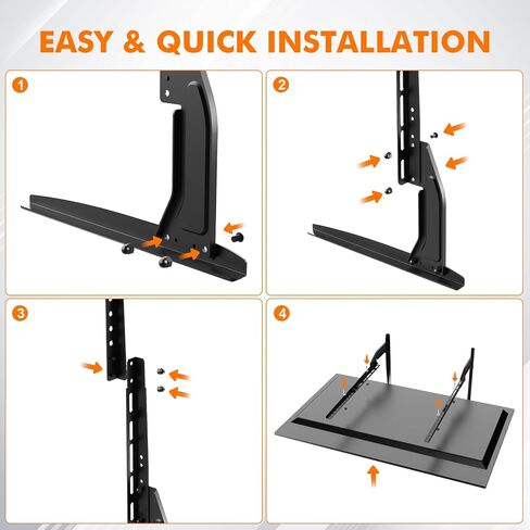 GRIFEMA Universal TV Stand for 20-80 in, Height Adjustable, Easy Install | Max VESA 800X400 mm, Holds Up to 110 Lbs, Table Top TV Stands For Living Room Bedroom, Fit 40 43 55 60 65 70 75 80 inch TVs in Saudi Arabia
