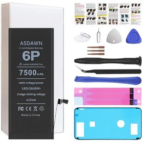 بطارية ASDAWN بقدرة 6500 مللي أمبير في الساعة لهاتف iPhone 13 (ليست لهاتف 13 Mini/ 13 Pro/ 13 Pro Max) | ترقية قدرة أعلى آيفون 13 A2633 A2482 A2631 A2634 A2635 استبدال البطارية in Saudi Arabia