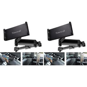 Timewall Car Headrest Tablet Phone Mount, Black, 5-11" | Backseat Universal Cell Phone Holder, 360 Swivel Rotating, Angle Adjustable Stretchable in Kuwait