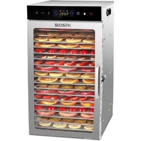 SUCISENI Food Dehydrator Machine 1000W 18 Trays Stainless Steel Commercial Food Dehydrated Dryer with 24H Timer Touch-Control LED Display, Compact Size for Home Jerky Herbs Meat Beef Fruit Vegetables in Saudi Arabia