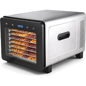 Food Dehydrator Machine, 720W 8-Tray Stainless Steel Dryer with Clear Window Door, 95-170°F Digital Temp Control & 24H Timer, 360° Airflow for Jerky, Fruit, Herbs, Dog Treats in Saudi Arabia