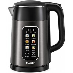Mecity Electric Kettle 1.7L Touch Screen Temperature Control Water Boiler, No Plastic Contact with Water. 6 Preset Temperature Programs, 2 Hours Keep Warm, Auto Shut Off, Dark Grey in Saudi Arabia