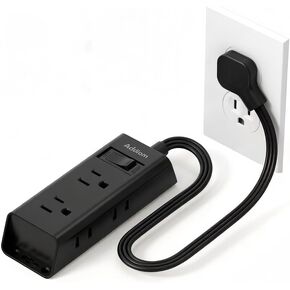 Addtam Flat Plug Extension Cord with 6 Outlet Extender for Cruise Travel | 5 ft Power Strip, No Surge Protector for Home Office and Dorm, Cruise Ship Essentials, Easy Mountable, On and Off Switch, ETL in Saudi Arabia