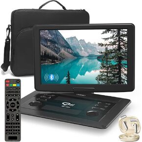 مشغل DVD محمول 9.5 بوصة مع شاشة عرض دوارة 7.5 بوصة، بطارية مدمجة قابلة للشحن لمدة 5 ساعات، مشغل DVD للسيارة، يدعم بطاقة SD/USB/CD/DVD وتنسيقات الأقراص المتعددة، مكبر صوت عالي الحجم in Kuwait