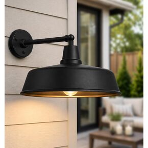 18" Large Outdoor Barn Light, Farmhouse Straight-Arm Wall Fixture | Durable rust-resistant finish supports garages, workshops, patios, barn entrances, and exterior walls in Saudi Arabia