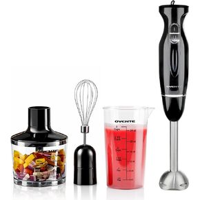 OVENTE Electric Corded Hand Blender, 300W with 2 Mixing Speeds Black HS560B | Handheld Immersion Stick Mixer with Stainless Steel Blades for Smoothies, Purees & Baby Food in Saudi Arabia