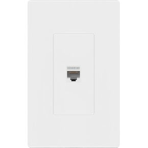 ENERLITES Port Screwless Wall Plate with CAT6 RJ45 Keystone Jack Module, for Voice/Data & Audio/Video Multimedia, Standard Size 1-Gang 4.69" x 2.93", SI8871C-W, White in Saudi Arabia