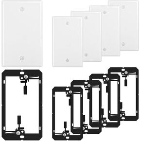 FGB 1-Port Keystone Wall Plate, with Low Voltage Mounting Bracket, 10Pack | with Single Gang Decorator Wall for RJ45, HDMI, and Coax Keystone Inserts, White,Cat Ethernet Wall Plate in Saudi Arabia
