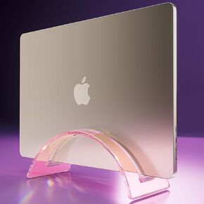 Acrylic Vertical Laptop Stand for Desk,Acrylic Invisible Desktop Notebook Dock,Vertical Laptop Holder Space-Saving Organizer for All MacBook, Surface, Samsung, HP, Dell in Saudi Arabia