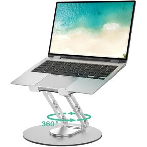 Laptop Stand for Desk Adjustable Computer Stand with 360 Rotating Base Ergonomic Laptop Riser Mount for Desk Foldable Protable Computer Desk Fits with MacBook Pro Air, in Saudi Arabia