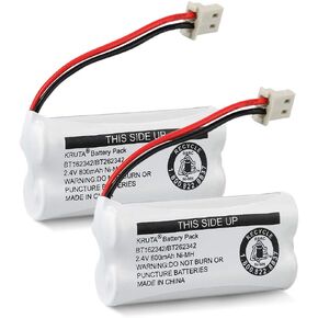 BT162342/BT262342 2.4V 800mAh Ni-MH Cordless Phone Battery Pack, Also Compatible with BT183342/BT283342 AT&T EL52351 TL90070 VTech CS5119 DS6511 DS6722 LS6305 Handset, 2-Pack in Kuwait