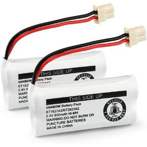 BT162342 BT262342 2.4V 800mah Ni-MH Phone Batteries Compatible with BT183342 BT283342 for VTech CS6719 CS6409 CS6419 CS6429 CS80100 AT&T CL81101 EL5210 EL52400 Handset Telephone (Pack 2) in Saudi Arabia