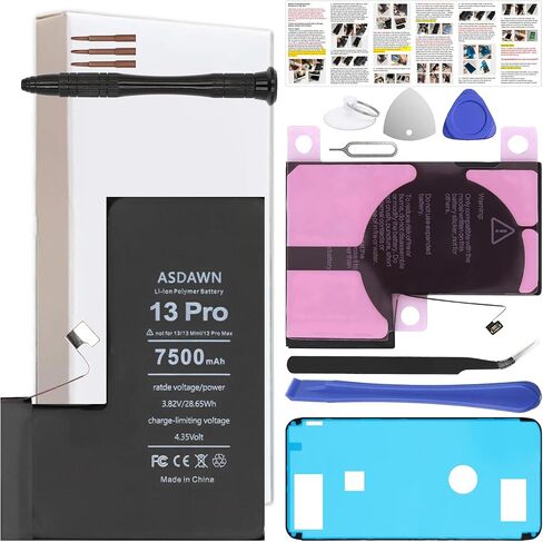 ASDAWN 6500mAh Battery for iPhone 13 (Not for 13 Mini/ 13 Pro/ 13 Pro Max) | Upgraded Higher Capacity for iPhone 13 A2633 A2482 A2631 A2634 A2635 Battery Replacement in Saudi Arabia