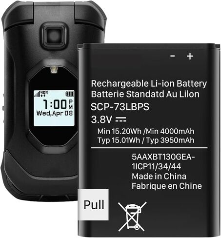 Battery for SCP-73LBPS, 4000mAh New Upgrade High Capacity Battery Replacement for Kyocera DuraXV Extreme E4810 Verizon Flip Phone - 1 Pack in Kuwait