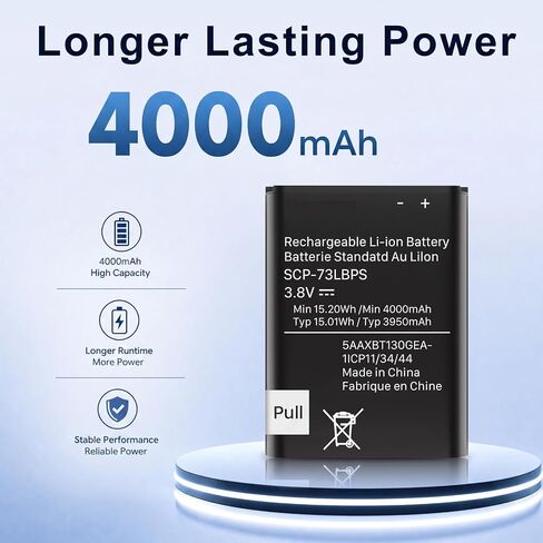 Battery for SCP-73LBPS, 4000mAh New Upgrade High Capacity Battery Replacement for Kyocera DuraXV Extreme E4810 Verizon Flip Phone - 1 Pack in Kuwait
