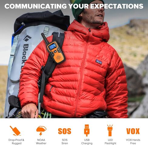 Walkie Talkies for Adults Long Range-Rechargeable 4 Pack 2 Way Radios, Hiking Accessories Camping Gear Xmas Birthday Gift for Kids Family with Lamp,SOS Siren,NOAA Weather Alert,Easy to Use in Saudi Arabia