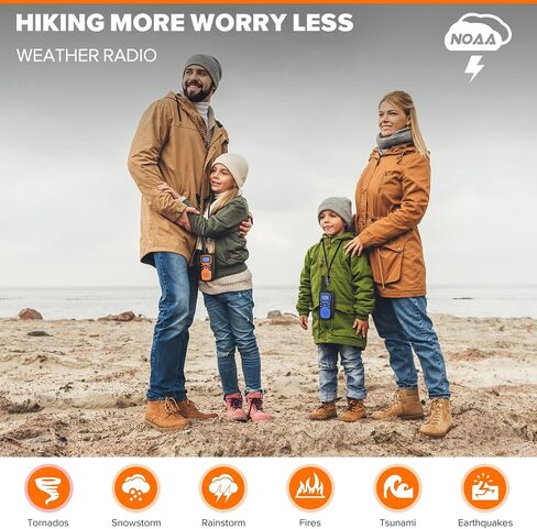 Walkie Talkies for Adults Long Range-Rechargeable 4 Pack 2 Way Radios, Hiking Accessories Camping Gear Xmas Birthday Gift for Kids Family with Lamp,SOS Siren,NOAA Weather Alert,Easy to Use in Saudi Arabia
