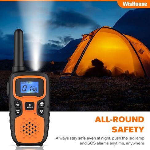 Walkie Talkies for Adults Long Range-Rechargeable 4 Pack 2 Way Radios, Hiking Accessories Camping Gear Xmas Birthday Gift for Kids Family with Lamp,SOS Siren,NOAA Weather Alert,Easy to Use in Saudi Arabia