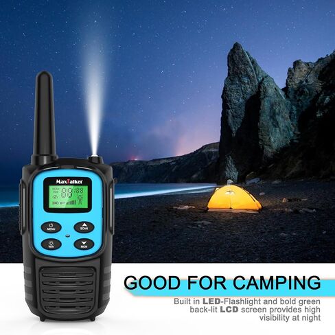 Walkie Talkies Long Range, Rechargeable 22 FRS Channel Two Way Radio 6Pack | NOAA, LED flash & VOX walkie talkies for adults, USB-C rechargeable, 1200mAh battery life, ideal for group hiking (MaxTalker) in Kuwait
