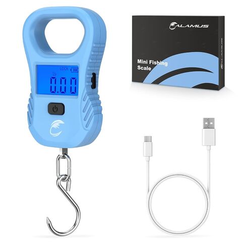 Calamus Lightweight USB Charging Fish Scale, Fishing Gear, Black | USB Rechargeable, 55lb Capacity, High Accuracy, Backlit LCD, Multi-Unit Display, Easy to Carry in Saudi Arabia