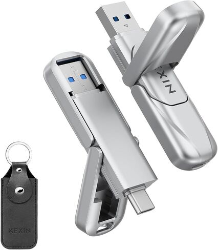 KEXIN 64GB Solid State Drive up to 450MB/s USB 3.2 Gen 1 Dual USB A & USB C Metal Drive for iPhone 15/16/17 Android Smartphone Tablet Game Console Windows Mac in Saudi Arabia