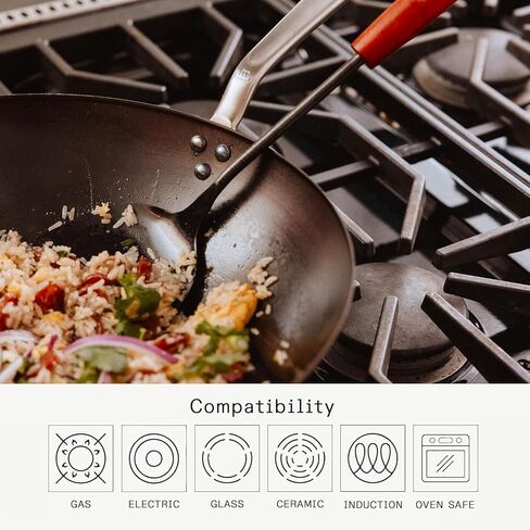 Made In Cookware - 13" Seasoned Carbon Steel Wok - Professional Cookware - Crafted in Sweden - Induction Compatible in Saudi Arabia