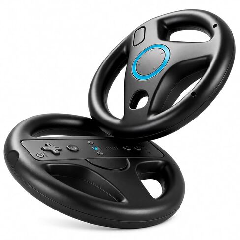 Wii Steering Wheel for Wii Remote Controller, Wii Mario Kart - Set of 2 | White Steering Racing Wheel for Wii Remote Controller, Gaming Accessories for Nintendo Wii and Wii U Games , Mario Kart in Saudi Arabia