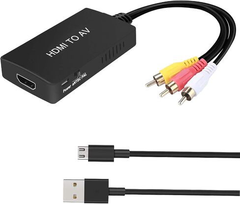 HDMI to RCA Converter, HDMI to AV Composite Adapter Supports PAL/NTSC | HDMI to Component For TV Stick, Roku, Android TV Box, DVD in Saudi Arabia