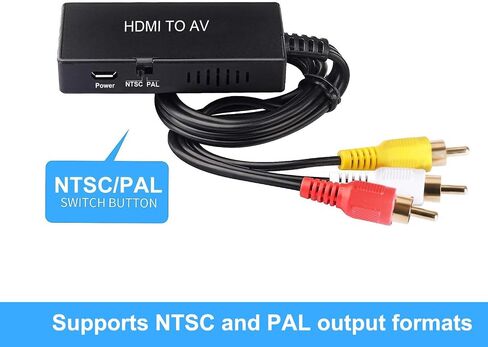 HDMI to RCA Converter, HDMI to AV Composite Adapter Supports PAL/NTSC | HDMI to Component For TV Stick, Roku, Android TV Box, DVD in Saudi Arabia