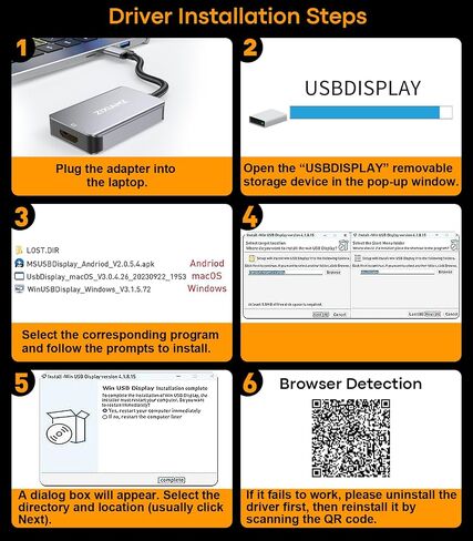 محول USB إلى HDMI، 1080P@60 هرتز لنظام التشغيل Windows 7/8/10/11 وMacOS | محول فيديو صوتي USB 3.0 ذكر إلى HDMI أنثى مناسب لشاشة سطح المكتب للكمبيوتر المحمول - يلزم تثبيت برنامج التشغيل in Kuwait