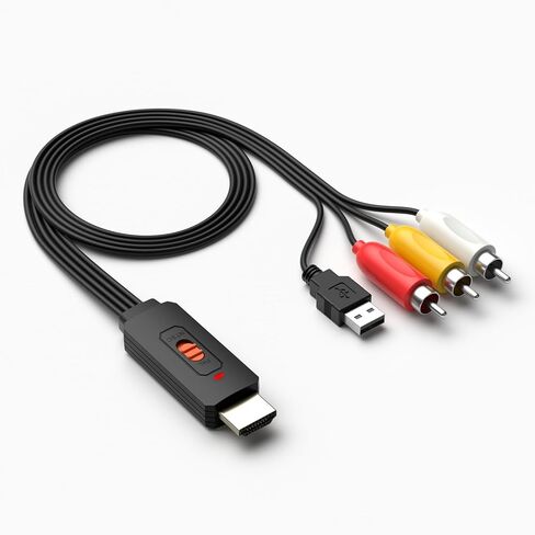 Dingsun HDMI to AV/RCA/Composite Converter,Support PAL/NTSC/1080P for Roku/Fire Stick/PS4/Xbox/Spectrum Box/Old Sanyo TV/Old LG TV/Old CRT in Saudi Arabia