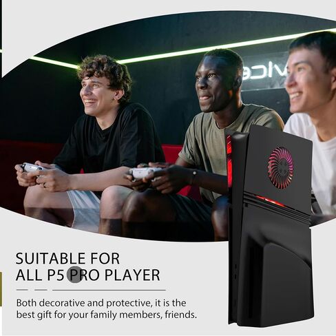 Faceplate for PS5 Pro Disc Edition with RGB Light Strip and Dust Filter with Cooling Vents DOBEWINGDELOU 400+ Effects LED Light Ring Console Face Plate Cover DIY Decoration Kit Accessories Black in Saudi Arabia