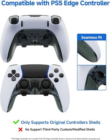 CHARM FOCUS Front Back Shell Grip Cover Compatible for PS5 Edge Controller Shell, Restore Discolouration & Flaking Back Clip Shell, TPE Soft Rubber Seamless-Fit DIY Replacement for PS5Edge Controller in Saudi Arabia