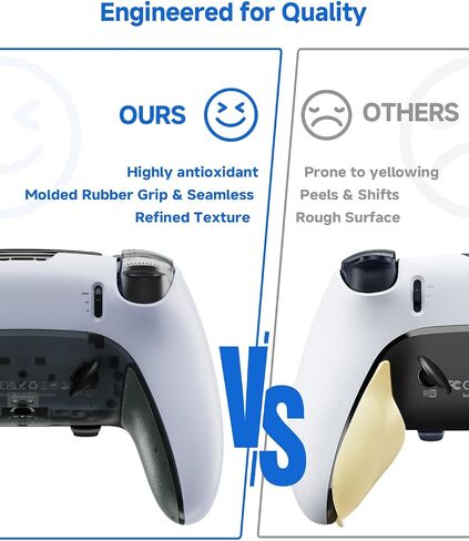 CHARM FOCUS Front Back Shell Grip Cover Compatible for PS5 Edge Controller Shell, Restore Discolouration & Flaking Back Clip Shell, TPE Soft Rubber Seamless-Fit DIY Replacement for PS5Edge Controller in Saudi Arabia