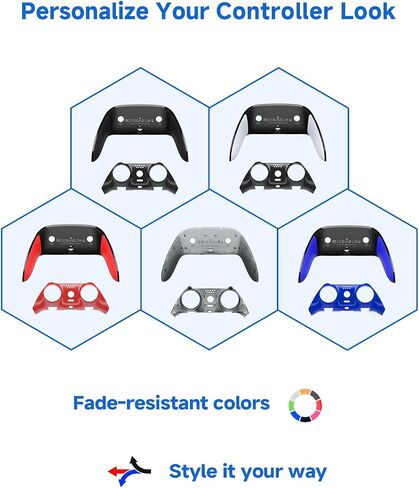 CHARM FOCUS Front Back Shell Grip Cover Compatible for PS5 Edge Controller Shell, Restore Discolouration & Flaking Back Clip Shell, TPE Soft Rubber Seamless-Fit DIY Replacement for PS5Edge Controller in Saudi Arabia
