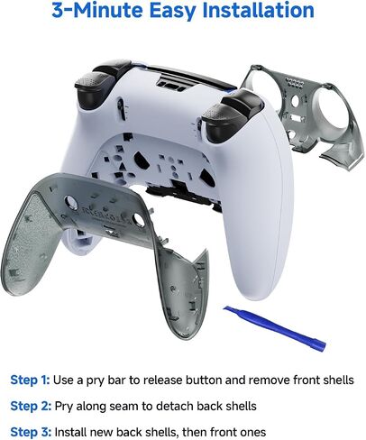 CHARM FOCUS Front Back Shell Grip Cover Compatible for PS5 Edge Controller Shell, Restore Discolouration & Flaking Back Clip Shell, TPE Soft Rubber Seamless-Fit DIY Replacement for PS5Edge Controller in Saudi Arabia