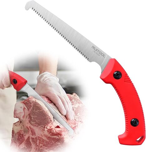 RUITOOL Meat Saw for Butchering, Bone Saw for Hunting&Camping, 12 TPI Blade | High Carbon Steel Blade, Triple-Ground Teeth, Non-Slip Handle, Portable and Easy-Clean, for Bone and Rib Cutting in Saudi Arabia