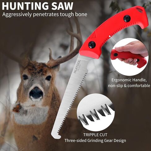 RUITOOL Meat Saw for Butchering, Bone Saw for Hunting&Camping, 12 TPI Blade | High Carbon Steel Blade, Triple-Ground Teeth, Non-Slip Handle, Portable and Easy-Clean, for Bone and Rib Cutting in Saudi Arabia