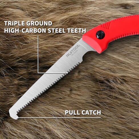 RUITOOL Meat Saw for Butchering, Bone Saw for Hunting&Camping, 12 TPI Blade | High Carbon Steel Blade, Triple-Ground Teeth, Non-Slip Handle, Portable and Easy-Clean, for Bone and Rib Cutting in Saudi Arabia