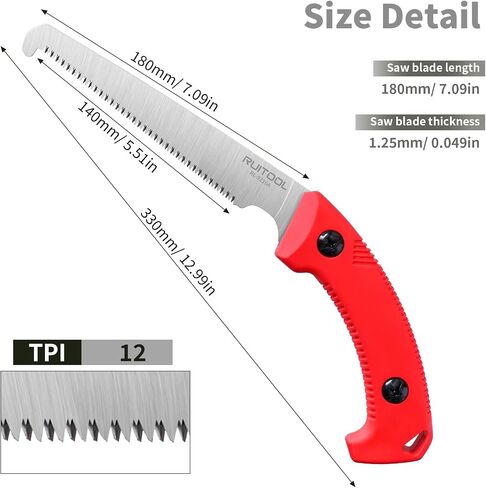 RUITOOL Meat Saw for Butchering, Bone Saw for Hunting&Camping, 12 TPI Blade | High Carbon Steel Blade, Triple-Ground Teeth, Non-Slip Handle, Portable and Easy-Clean, for Bone and Rib Cutting in Saudi Arabia