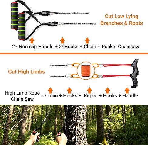 High Limb Rope Saw 55 inch Rope Saw for Tree Saw High Limb and Folding Camping saw, Pocket chainsaw with 11OZ Throw Weight, Hand Saws for Tree Trimming in Saudi Arabia